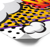 メッセージ音声バブルおもしろいレトロ漫画ブック ポスター (角)