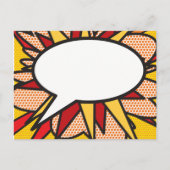 メッセージ音声バブルおもしろいレトロ漫画ブック ポストカード (正面)