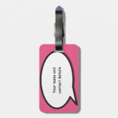 メッセージ音声バブルおもしろいレトロ漫画ブック ラゲッジタグ (裏面縦)