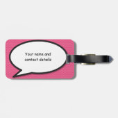 メッセージ音声バブルおもしろいレトロ漫画ブック ラゲッジタグ (裏面横)