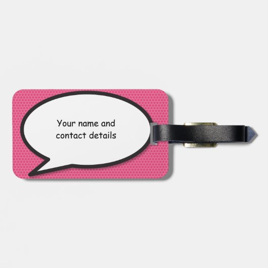 メッセージ音声バブルおもしろいレトロ漫画ブック ラゲッジタグ (裏面横)