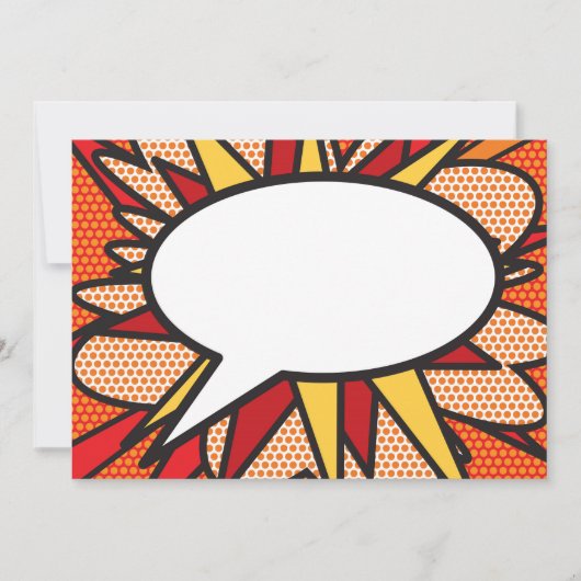 メッセージ音声バブルおもしろいレトロ漫画ブック 案内状 (正面)