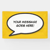 メッセージ音声バブルおもしろいレトロ漫画ブック 横断幕 (横)