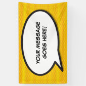 メッセージ音声バブルおもしろいレトロ漫画ブック 横断幕 (縦)