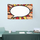 メッセージ音声バブルおもしろいレトロ漫画ブック 横断幕 (トレードショー)