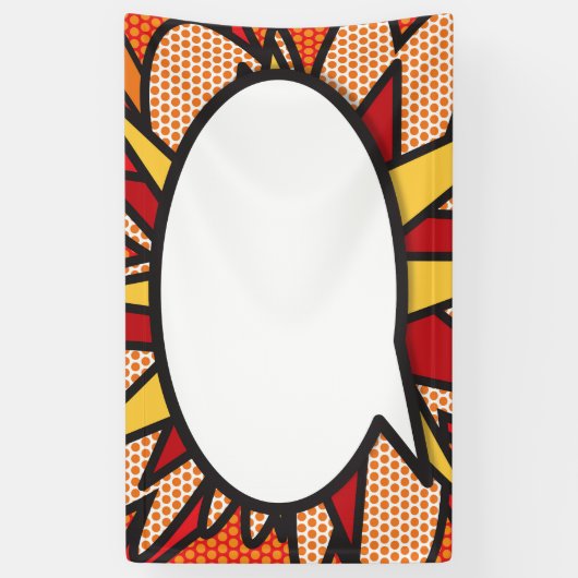 メッセージ音声バブルおもしろいレトロ漫画ブック 横断幕 (縦)