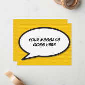 メッセージ音声バブルおもしろい漫画帳 ノートカード (正面/裏面インサイチュ)