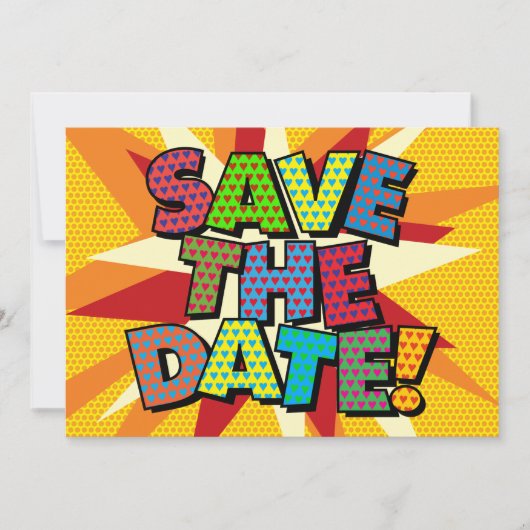 メッセージ音声バブルの日付の保存おもしろい 案内状 (正面)