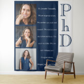 メッセージ フォト 青い PhD 卒業式 タペストリー (インサイチュ)