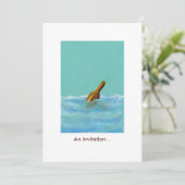 メッセージ-ボトルの海上パーソナライズされた招待状 招待状 (スタンド正面)