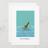 メッセージ-ボトルの海上パーソナライズされた招待状 招待状 (正面/裏面)