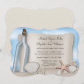 メッセージ ボトル ビーチ レセプションのみ 招待状 (正面/裏面)