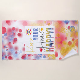 メッセージ – 保お使いのハートは幸せ ビーチタオル