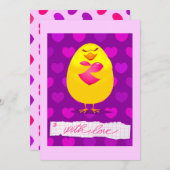 メッセージ、招待に恋の甘い女 招待状 (正面/裏面)