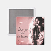 メッセースタイリッシュジバラ金ゴールドの陽性 マグネット (正面/裏面)