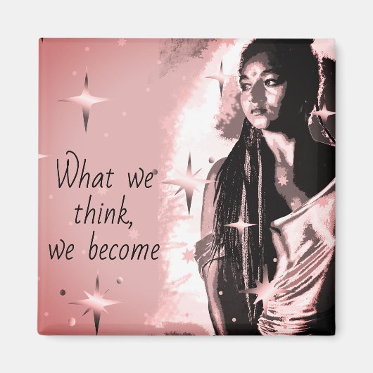 メッセースタイリッシュジバラ金ゴールドの陽性 マグネット (正面)