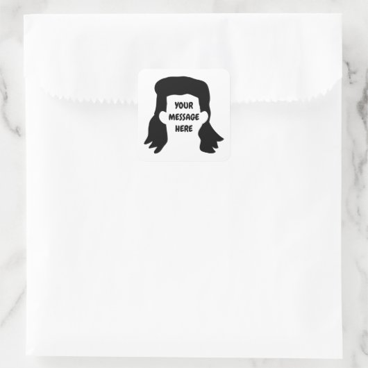 メッセーパーソナライズされたジおもしろいミュレットイラストレーション スクエアシール (バッグ)