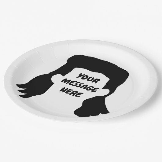 メッセーパーソナライズされたジおもしろいミュレットイラストレーション ペーパープレート (アングル)