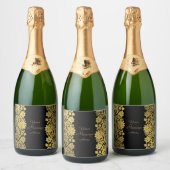 メッセーパーソナライズされたジきらめくワインボトルラベル スパークリングワインラベル (ボトル)