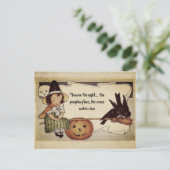 メッセーパーソナライズされたジヴィンテージウィッチハロウィーン ポストカード (スタンド正面)