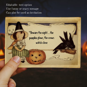 メッセーパーソナライズされたジヴィンテージウィッチハロウィーン ポストカード
