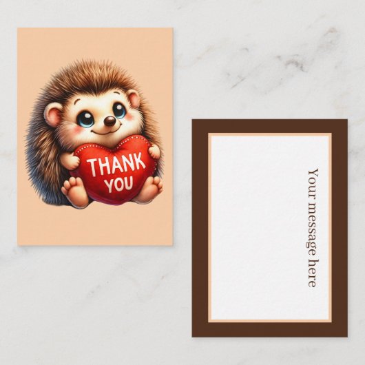 メッセー感謝していジ・ヘッジホッグを追加した可愛い ノートカード (正面/裏面)
