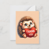 メッセー感謝していジ・ヘッジホッグを追加した可愛い ノートカード (正面)