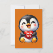 メッセー感謝していジ・ペンギンを追加した可愛い ノートカード (正面)