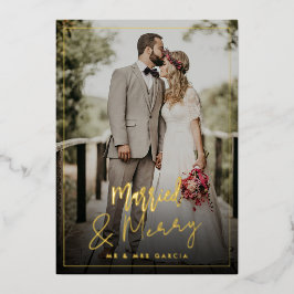 メッセー結婚したジクリスマスフォイルホリデーカード 箔シーズンカード