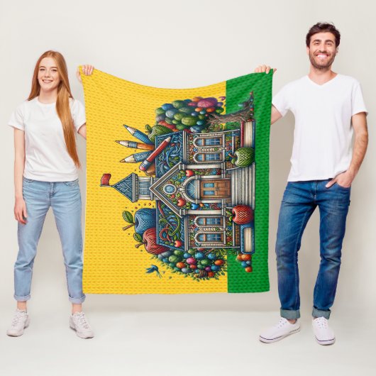 メッドサイズスクールハウスニットイメージ フリースブランケット (インサイチュ)