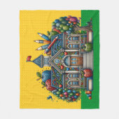 メッドサイズスクールハウスニットイメージ フリースブランケット (正面)