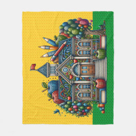 メッドサイズスクールハウスニットイメージ フリースブランケット