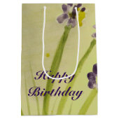 メッド抱き枕インパープルおよびライムフローラデザイン ミディアムペーパーバッグ (裏面)