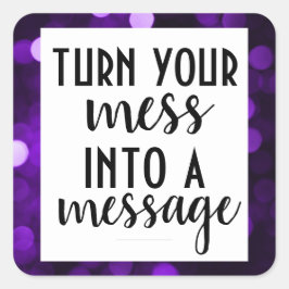 メッ感動的セージ；紫《写真》ぼけ味 スクエアシール