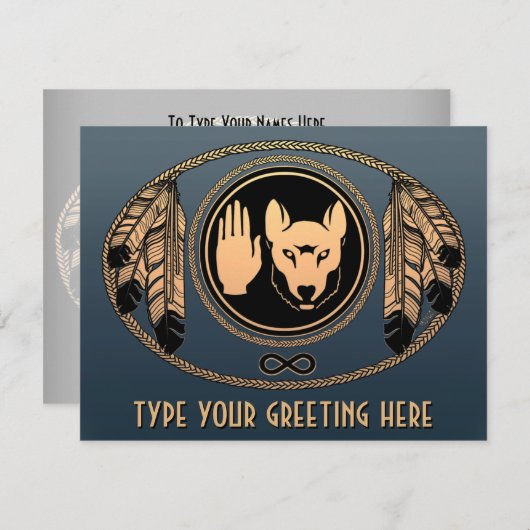 メティウルフ招待状パーソナライズされた反逆アートカード 招待状 (正面/裏面)