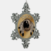 メティスアートクリスマスオーナメントカスタムトライバルギフト スノーフレークピューターオーナメント (左)