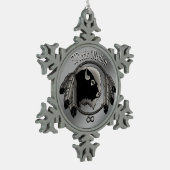 メティスアートクリスマスオーナメントカスタムトリバルギフト スノーフレークピューターオーナメント (左)