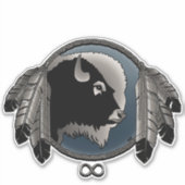 メティスアートスティッカーファースト・ネーションズ・ウルフ・ギフト シール (正面)