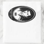 メティスアートステッカー第一民族リーダーステッカー 楕円形シール (バッグ)