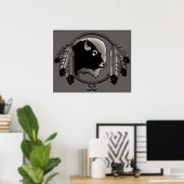 メティスアートポスタースピリット動物先住民プリントポスター ポスター (ホームオフィス)