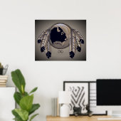 メティスアートポスタースピリット動物先住民プリントポスター ポスター (ホームオフィス)