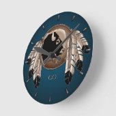 メティスクロック最初の国民精神バッファローウォールクロック ラウンド壁時計 (傾斜)