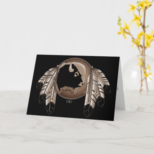 メティスネイションカード先住民野生生物挨拶カード カード (黄色い花)