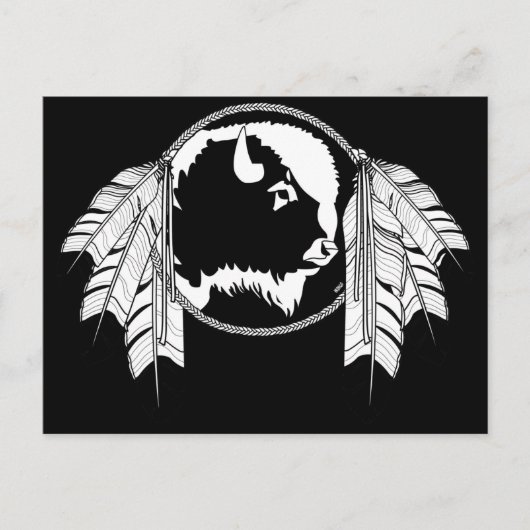 メティスネイションポストカードバッファロー先住民アートカード ポストカード (正面)