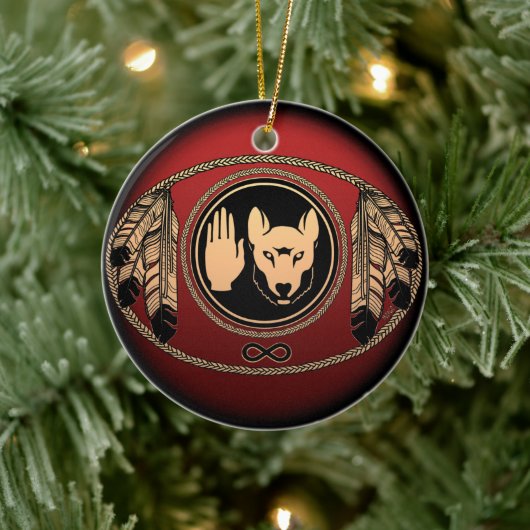 メティスフラグオーナメントパーソナライズされた部族デコレーション セラミックオーナメント (ツリー)