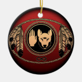 メティスフラグオーナメントパーソナライズされた部族デコレーション セラミックオーナメント (正面)