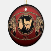 メティスフラグオーナメントパーソナライズされた部族デコレーション セラミックオーナメント (左)