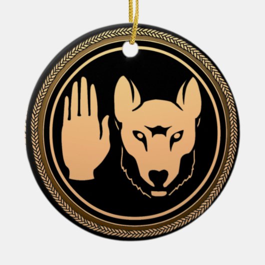 メティスフラグオーナメントパーソナライズされた部族装飾 セラミックオーナメント (正面)