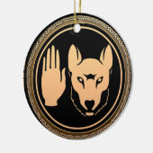 メティスフラグオーナメントパーソナライズされた部族装飾 セラミックオーナメント (左)