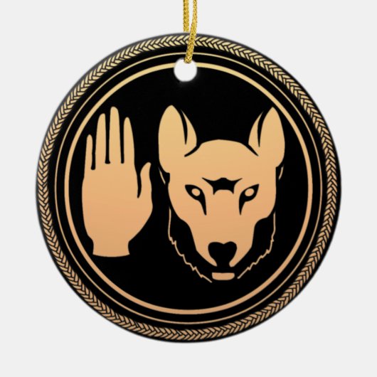 メティスプライドアートオーナメントファーストネイションズキープサケ セラミックオーナメント (正面)